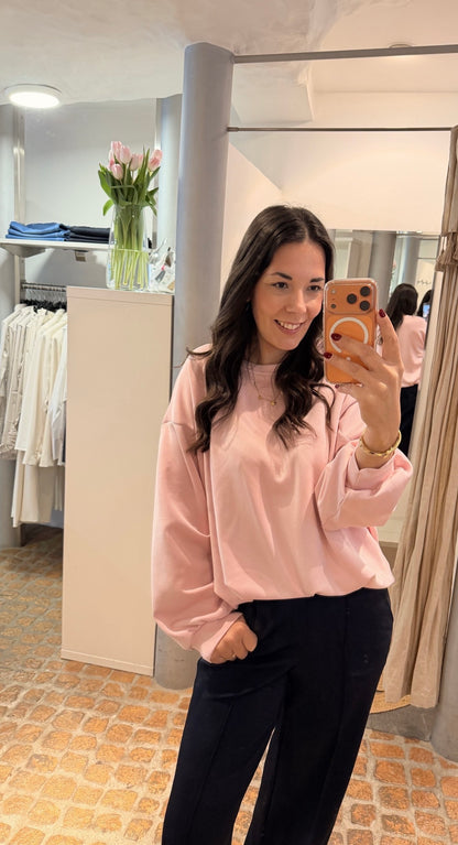 SWEATSHIRT MIT BALLONSAUM PUDER ROSA