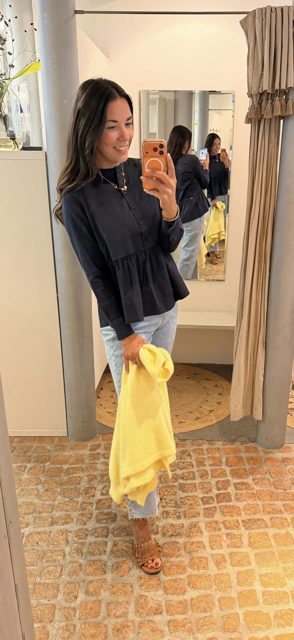 MILANO BLUSE VOLANT NAVY