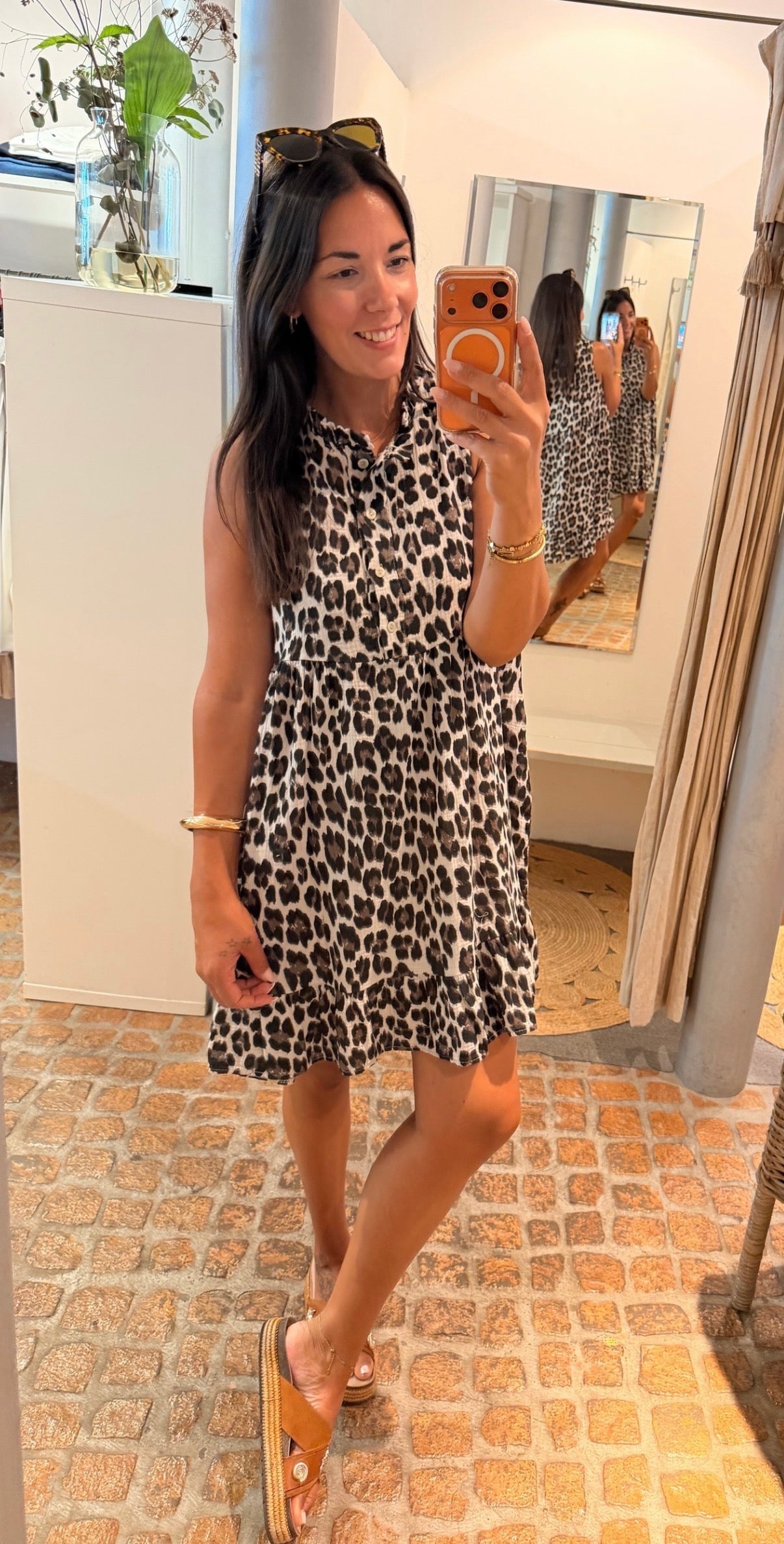 MIDI DRESS MUSSELIN LEO