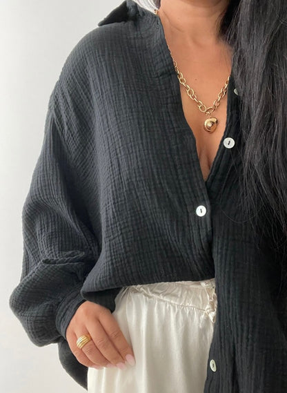 Musselin Bluse schwarz
