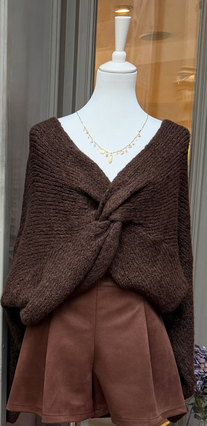 Fine Velours Shorts in braun