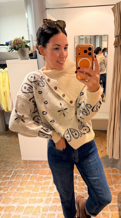 PAISLEY LOVE PULLOVER MIT KRAGEN