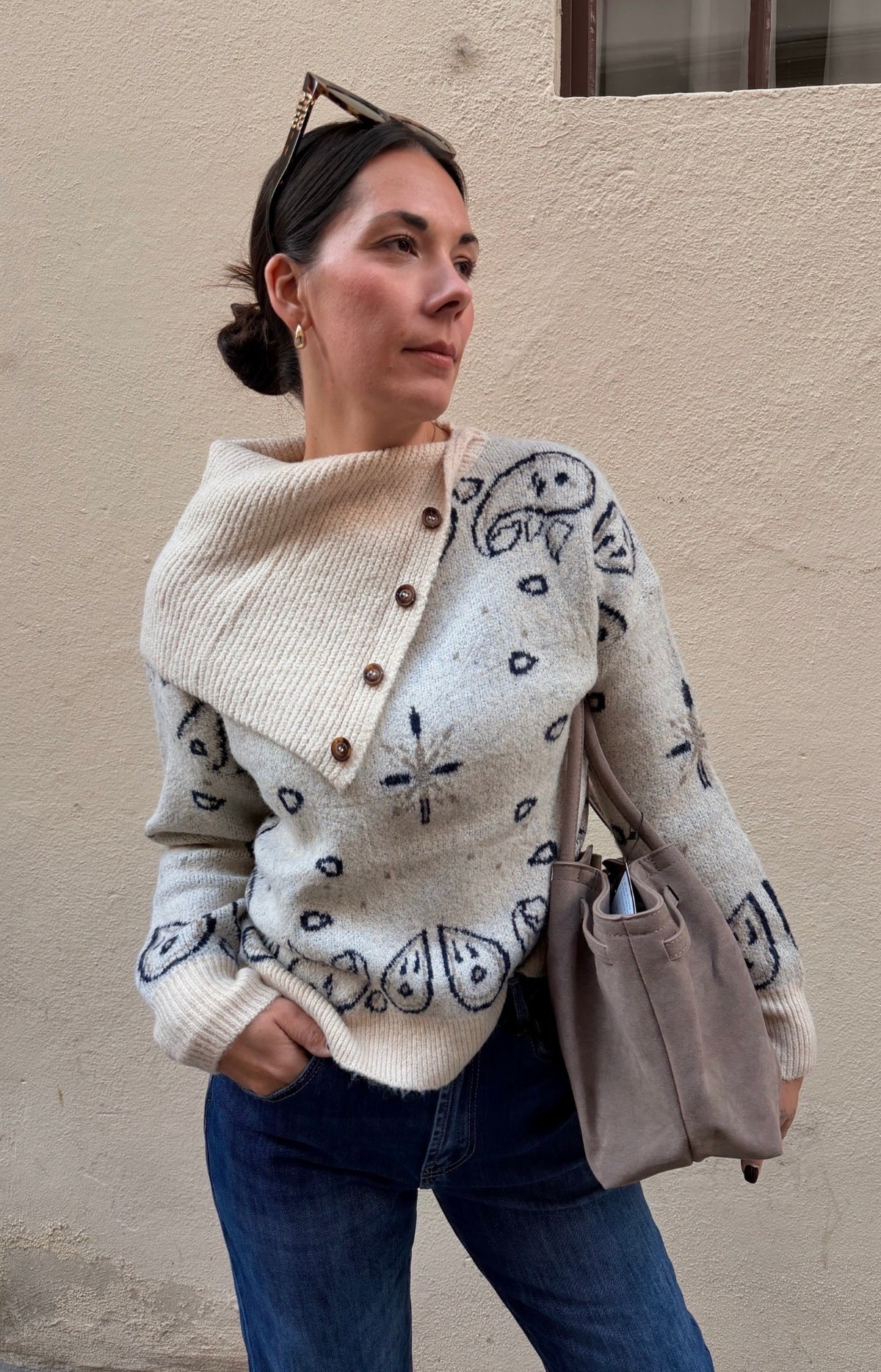 PAISLEY LOVE PULLOVER MIT KRAGEN