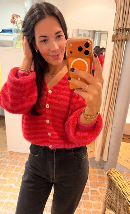 CARDIGAN STRIPES PINK